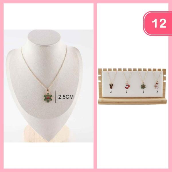 CHRISTMAS SNOWFLAKE PENDANT NECKLACE (12 UNITS)