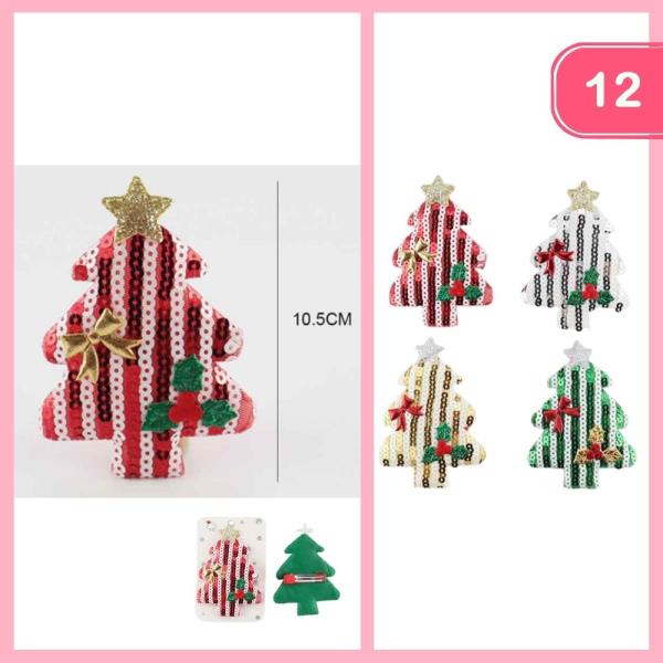 CHRISTMAS TREE HAIR PIN (12 UNITS)