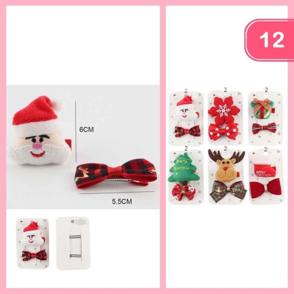 CHRISTMAS HAIR PINS (12 UNITS)