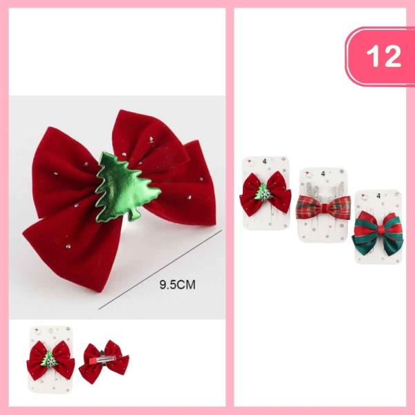 CHRISTMAS HAIR BOW (12 UNITS)