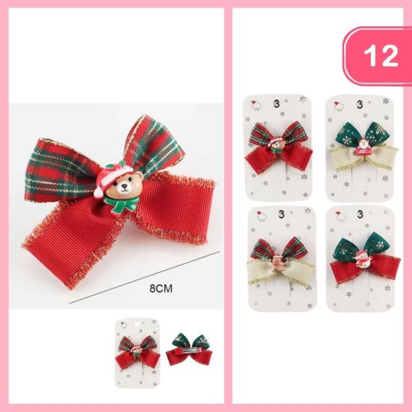 CHRISTMAS HAIR BOW (12 UNITS)