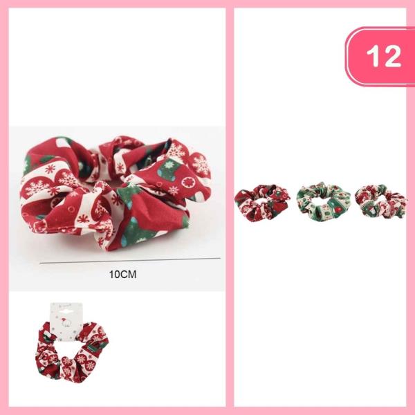 CHRISTMAS HAIR SCRUNCHIE (12 UNITS)