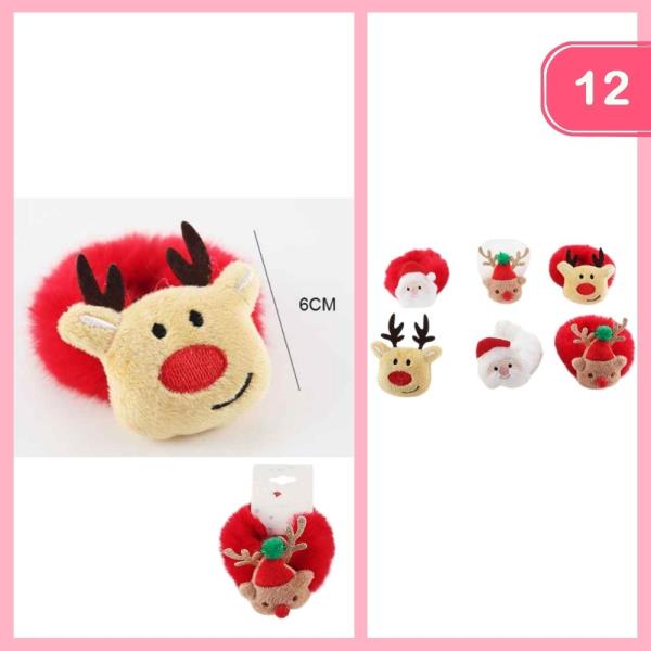 FURRY CHRISTMAS HAIR TIES (12 UNITS)