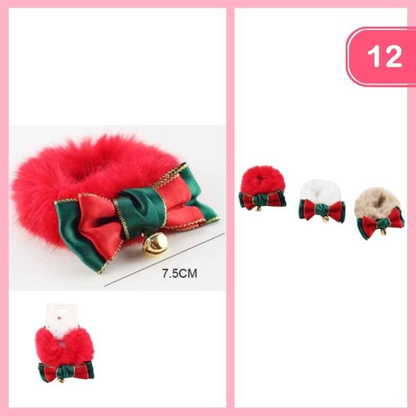 FURRY CHRISTMAS HAIR TIES (12 UNITS)