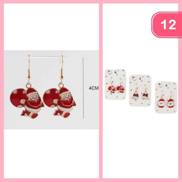 CHRISTMAS DANGLE EARRING (12 UNITS)