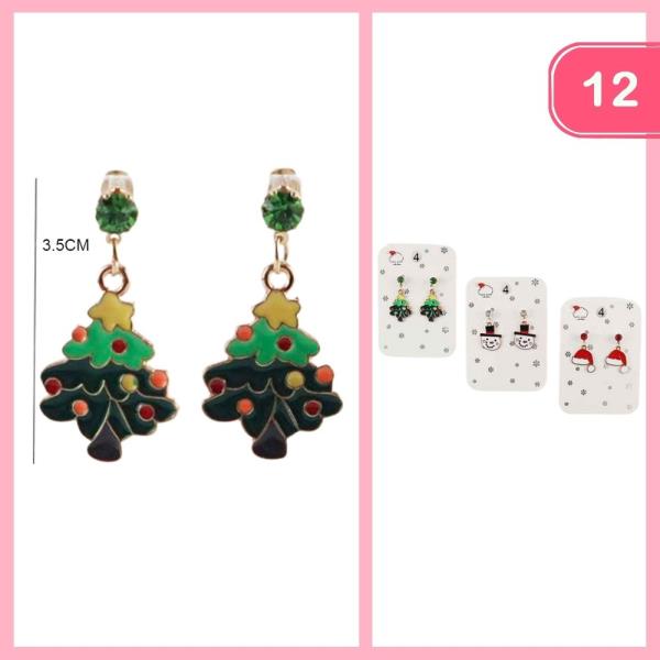 CHRISTMAS TREE DANGLE EARRING (12 UNITS)
