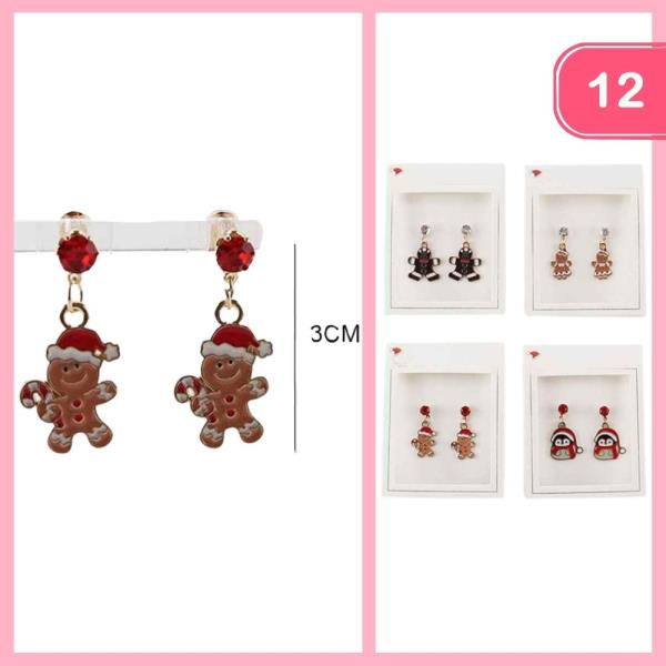 GINGERBREAD COOKIE EARRINGS (12 UNITS)