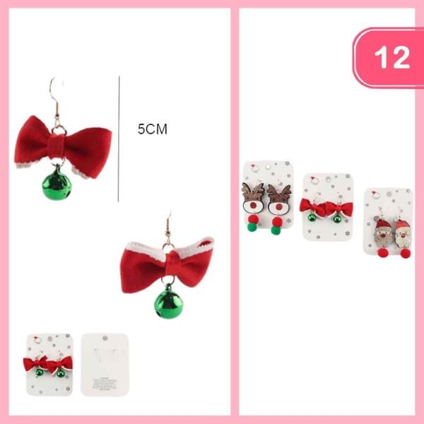 CHRISTMAS DANGLE EARRINGS (12 UNITS)