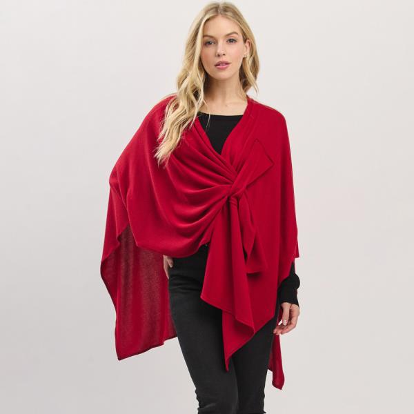 SOLID PULL THROUGH WRAP PONCHO