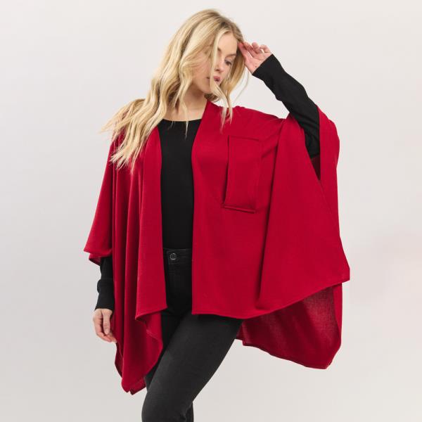 SOLID PULL THROUGH WRAP PONCHO