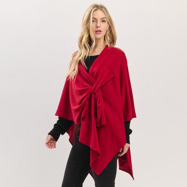 SOLID PULL THROUGH WRAP PONCHO