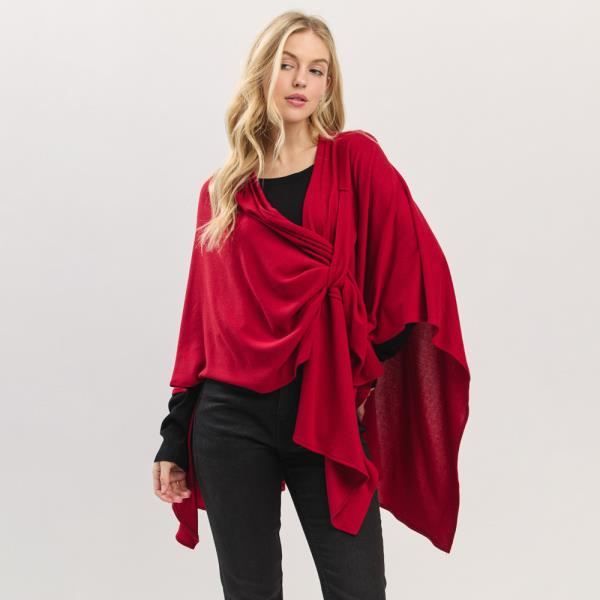 SOLID PULL THROUGH WRAP PONCHO