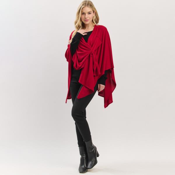 SOLID PULL THROUGH WRAP PONCHO