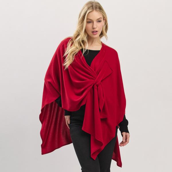 SOLID PULL THROUGH WRAP PONCHO