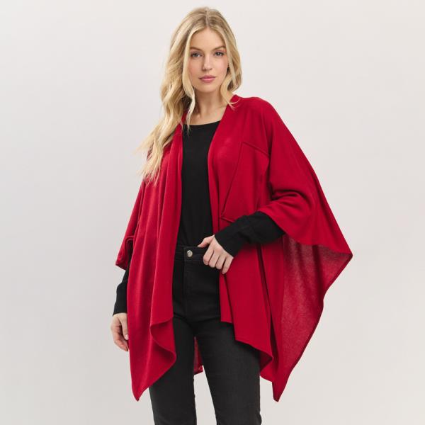 SOLID PULL THROUGH WRAP PONCHO