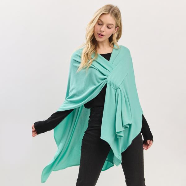 SOLID PULL THROUGH WRAP PONCHO