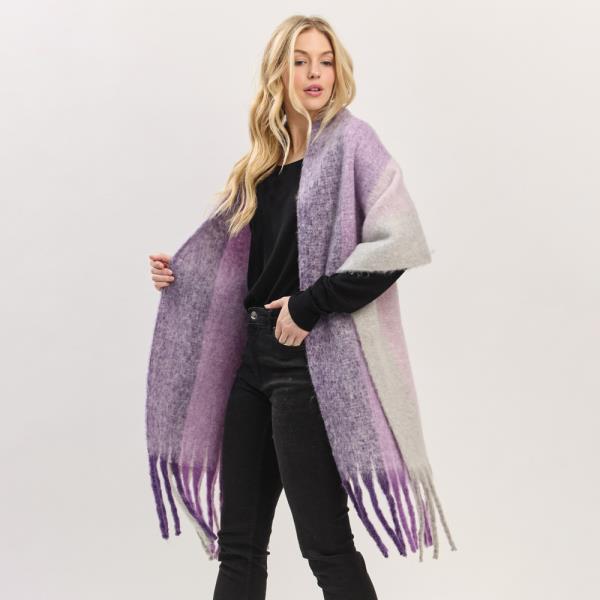 SOLID BRUSHED FRINGED SCARF