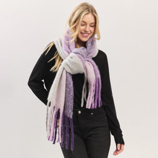 SOLID BRUSHED FRINGED SCARF