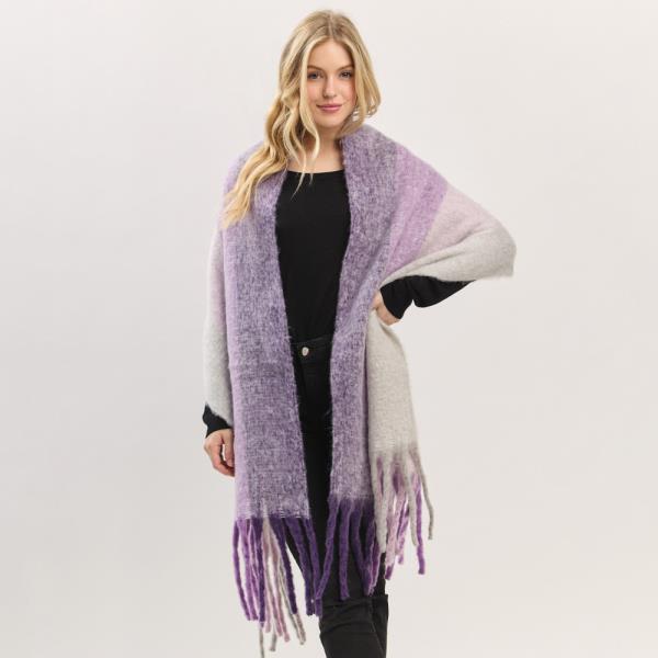 SOLID BRUSHED FRINGED SCARF