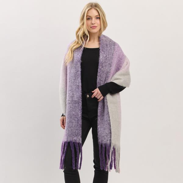 SOLID BRUSHED FRINGED SCARF