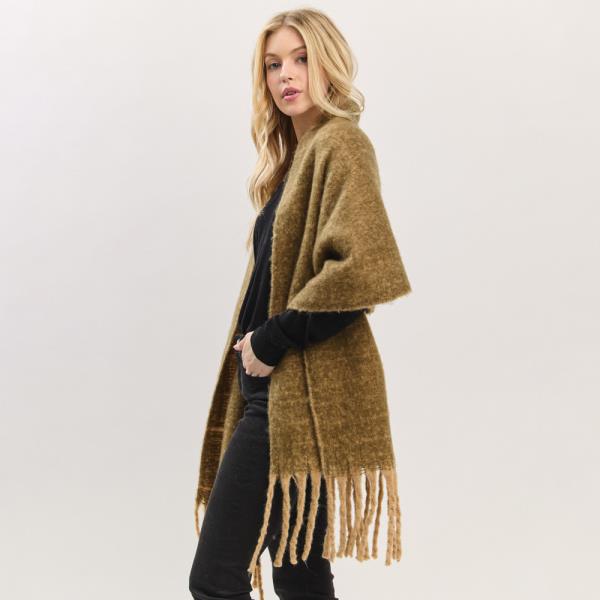 SOLID BRUSHED FRINGED SCARF