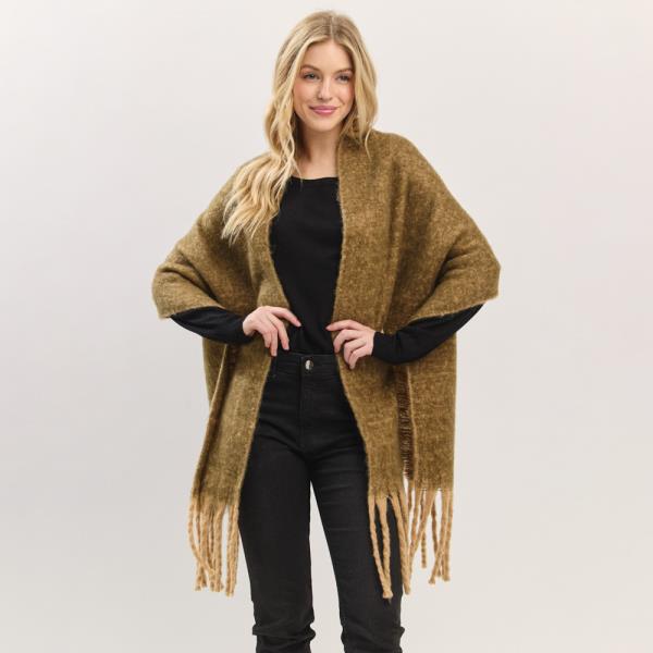 SOLID BRUSHED FRINGED SCARF