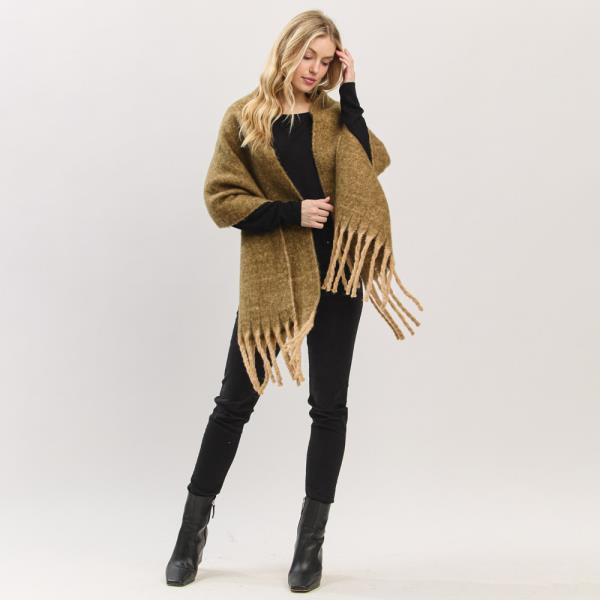 SOLID BRUSHED FRINGED SCARF