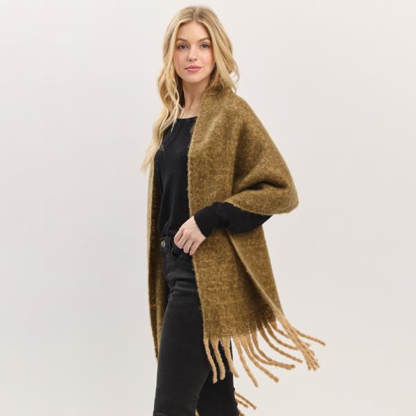 SOLID BRUSHED FRINGED SCARF