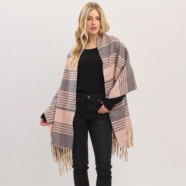 SUPER SOFT STRIPED FRINGE SCARF