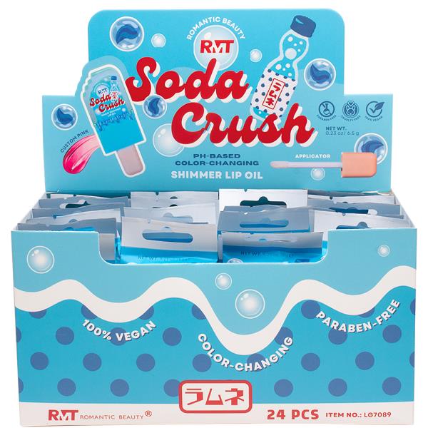 ROMANTIC BEAUTY SODA CRUSH CROLOR CHANGING SHIMMER LIP OIL (24 UNITS)