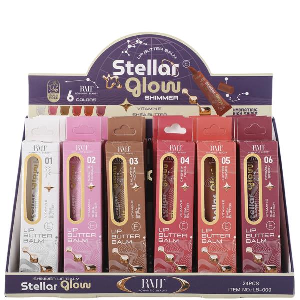 ROMANTIC BEAUTY STELLAR GLOW SHIMMER LIP BUTTER BALM (24 UNITS)