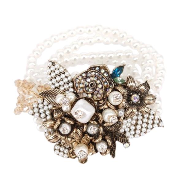 FLOWER PEARL BEAD BRACELET