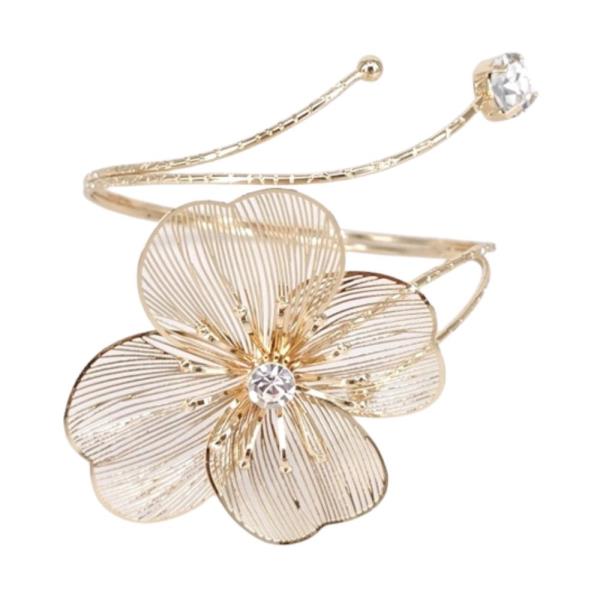 FLOWER METAL CUFF BRACELET