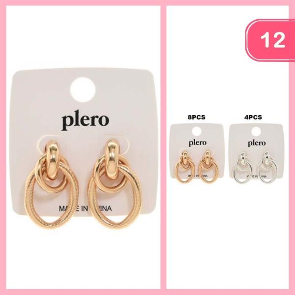 LINKED ROUND DANGLE EARRINGS (12 UNITS)