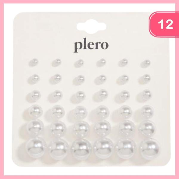 PEARL STUD EARRINGS (12 UNITS)