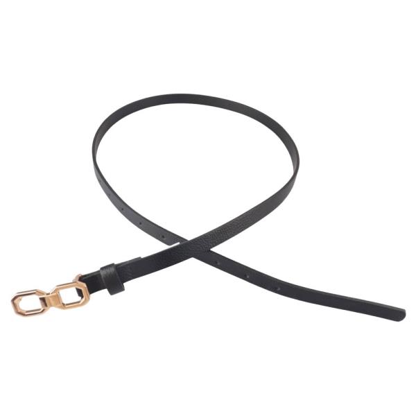 FAUX LEATHER GEOMETRIC METAL LINK BUCKLE THIN BELT 3 PC SET