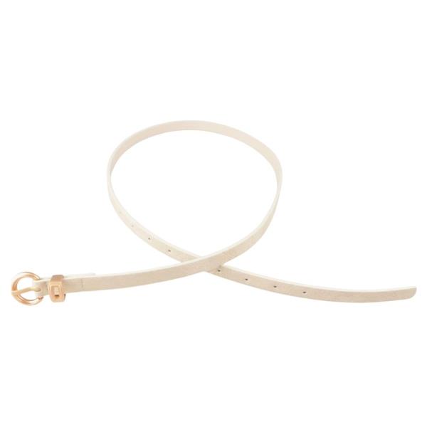 FAUX LEATHER GEOMETRIC METAL LINK BUCKLE THIN BELT 3 PC SET