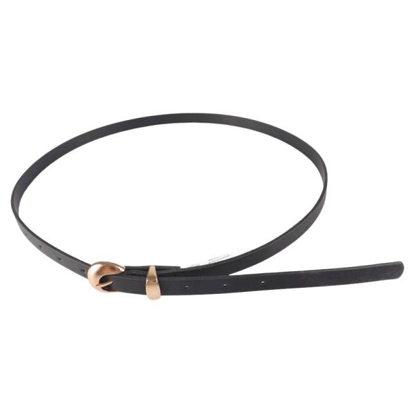 FAUX LEATHER ROUND METAL BUCKLE THIN BELT 3 PC SET