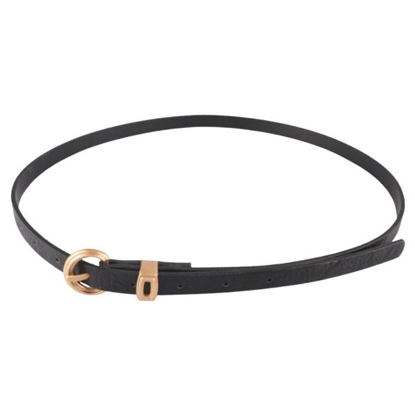 FAUX LEATHER ROUND METAL BUCKLE THIN BELT 3 PC SET