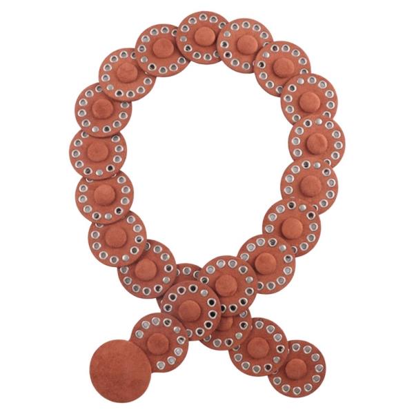 SUEDE TEXTURED METAL EYELET CIRCLE LINK WESTERN Y2K STYLE BELT