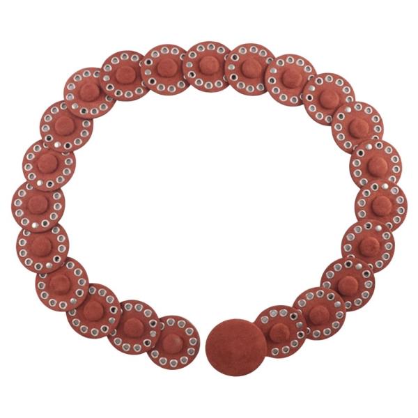SUEDE TEXTURED METAL EYELET CIRCLE LINK WESTERN Y2K STYLE BELT