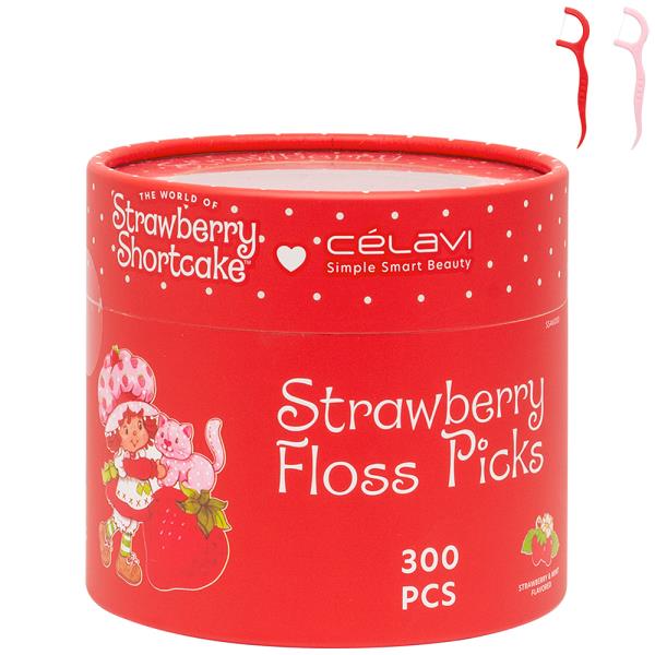 CELAVI STRAWBERRY SHORTCAKE 300PCS FLOSS PICKS