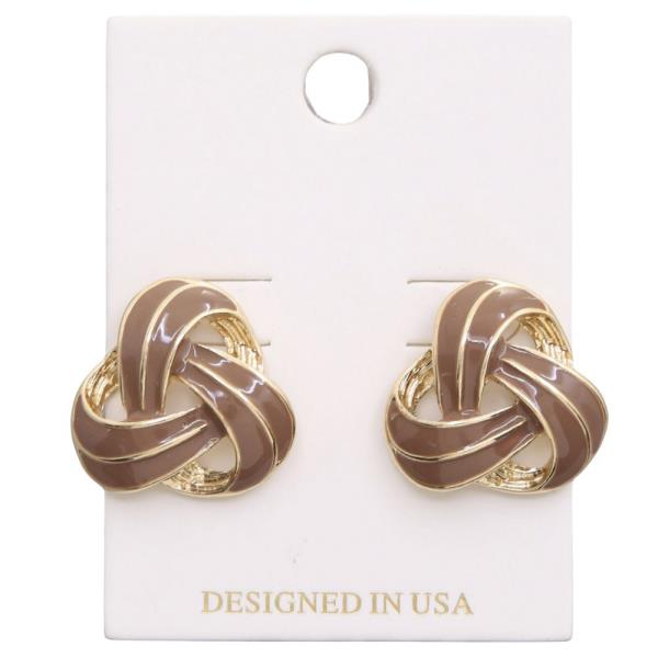 COLOR METAL KNOT METAL EARRING