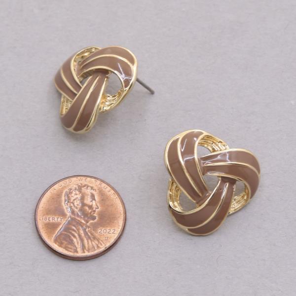COLOR METAL KNOT METAL EARRING