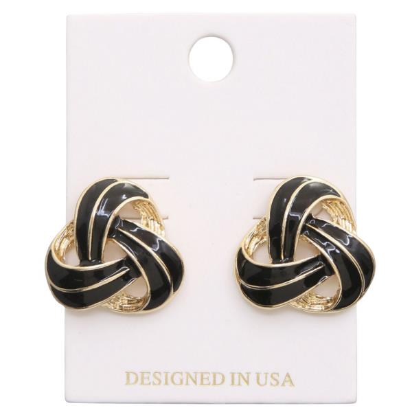 COLOR METAL KNOT METAL EARRING