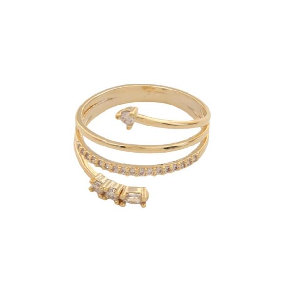 SODAJO CZ GOLD DIPPED ADJUSTABLE RING