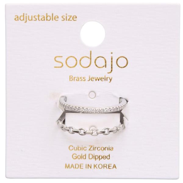 SODAJO CZ GOLD DIPPED ADJUSTABLE RING