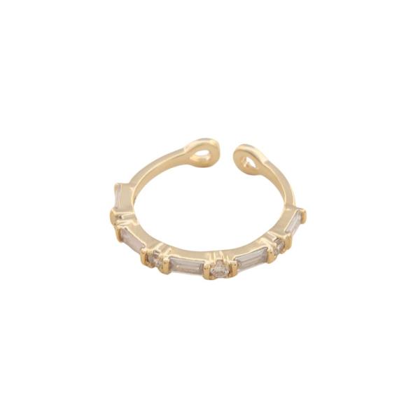 SODAJO CZ METAL GOLD DIPPED ADJUSTABLE RING