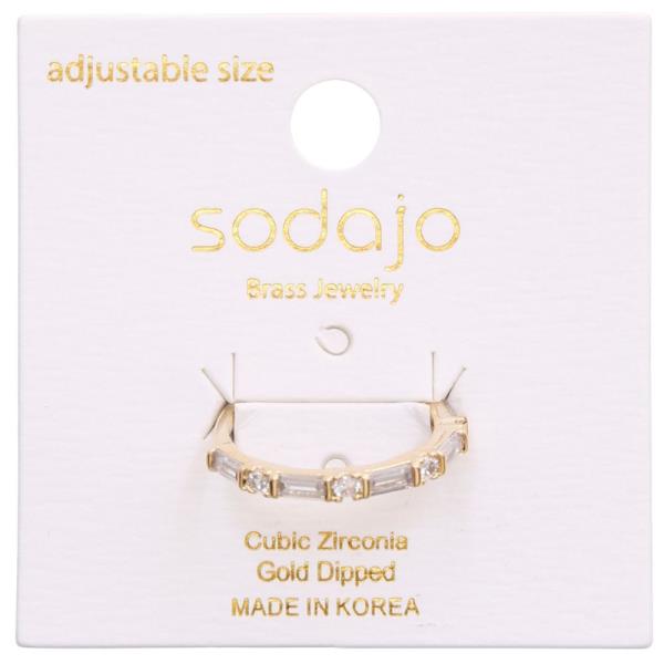 SODAJO CZ METAL GOLD DIPPED ADJUSTABLE RING