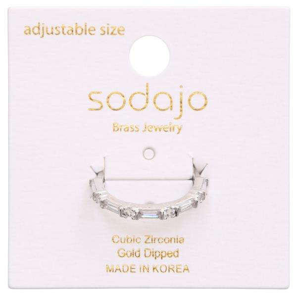 SODAJO CZ METAL GOLD DIPPED ADJUSTABLE RING